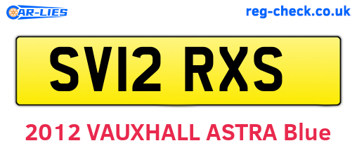 SV12RXS are the vehicle registration plates.