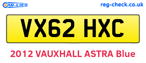 VX62HXC are the vehicle registration plates.