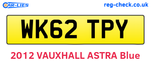 WK62TPY are the vehicle registration plates.