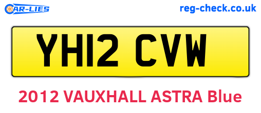 YH12CVW are the vehicle registration plates.