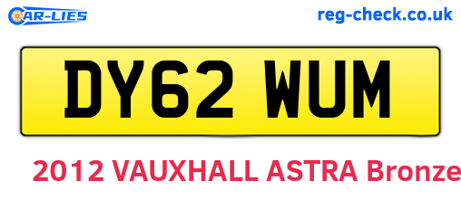 DY62WUM are the vehicle registration plates.