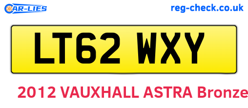 LT62WXY are the vehicle registration plates.