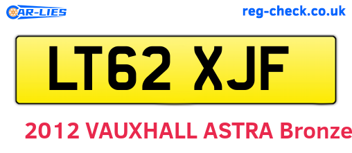 LT62XJF are the vehicle registration plates.