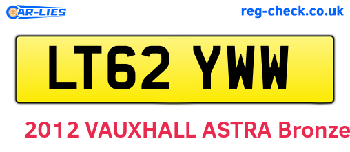 LT62YWW are the vehicle registration plates.
