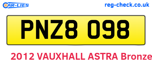 PNZ8098 are the vehicle registration plates.