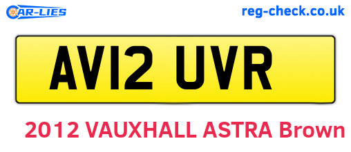 AV12UVR are the vehicle registration plates.