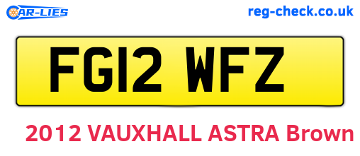 FG12WFZ are the vehicle registration plates.
