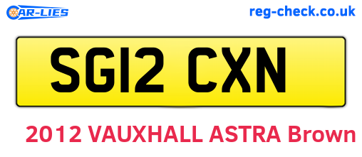 SG12CXN are the vehicle registration plates.