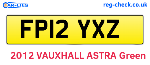 FP12YXZ are the vehicle registration plates.
