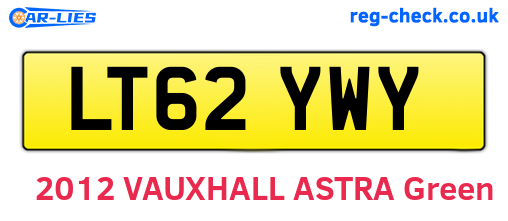 LT62YWY are the vehicle registration plates.
