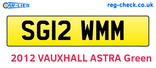 SG12WMM are the vehicle registration plates.