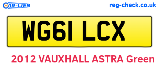 WG61LCX are the vehicle registration plates.