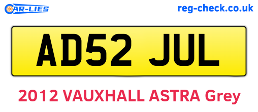 AD52JUL are the vehicle registration plates.