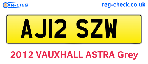 AJ12SZW are the vehicle registration plates.