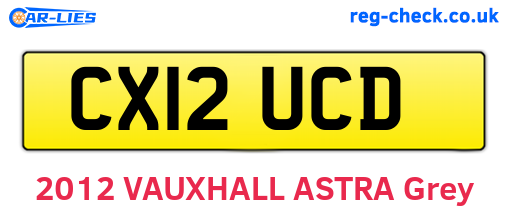 CX12UCD are the vehicle registration plates.