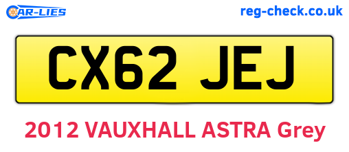 CX62JEJ are the vehicle registration plates.
