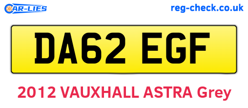 DA62EGF are the vehicle registration plates.