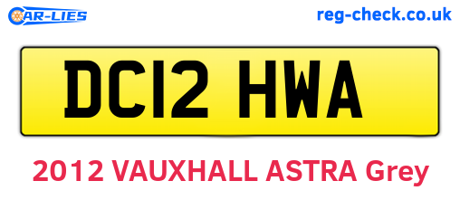 DC12HWA are the vehicle registration plates.