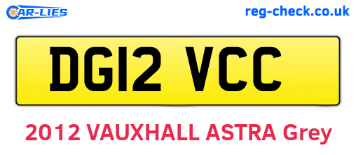 DG12VCC are the vehicle registration plates.