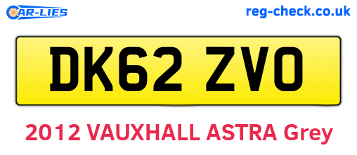 DK62ZVO are the vehicle registration plates.