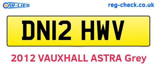 DN12HWV are the vehicle registration plates.