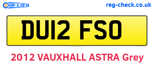 DU12FSO are the vehicle registration plates.