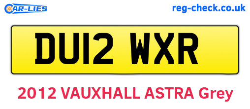 DU12WXR are the vehicle registration plates.