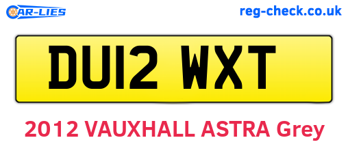 DU12WXT are the vehicle registration plates.