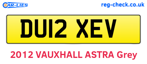 DU12XEV are the vehicle registration plates.