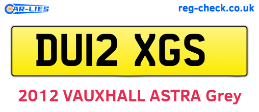 DU12XGS are the vehicle registration plates.