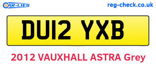 DU12YXB are the vehicle registration plates.