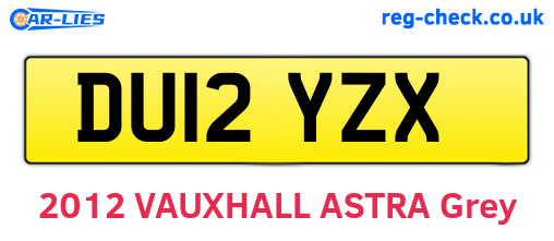 DU12YZX are the vehicle registration plates.