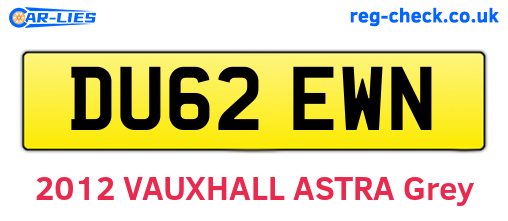 DU62EWN are the vehicle registration plates.