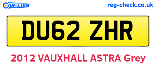 DU62ZHR are the vehicle registration plates.