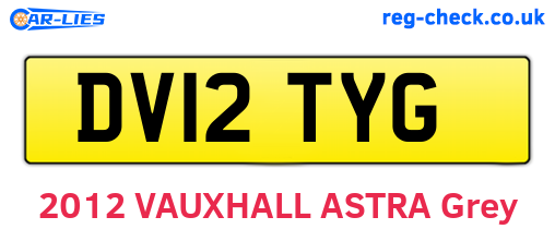 DV12TYG are the vehicle registration plates.