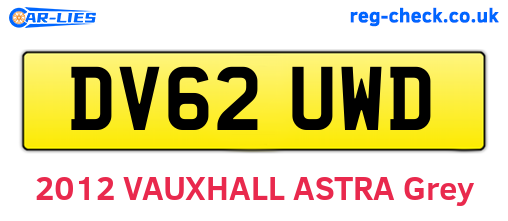 DV62UWD are the vehicle registration plates.