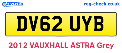 DV62UYB are the vehicle registration plates.