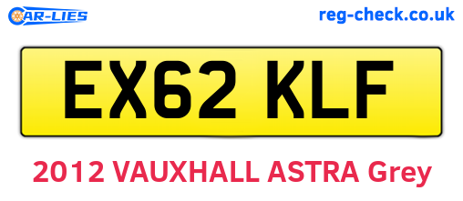 EX62KLF are the vehicle registration plates.