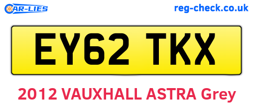 EY62TKX are the vehicle registration plates.
