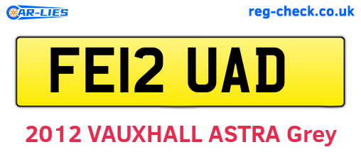 FE12UAD are the vehicle registration plates.