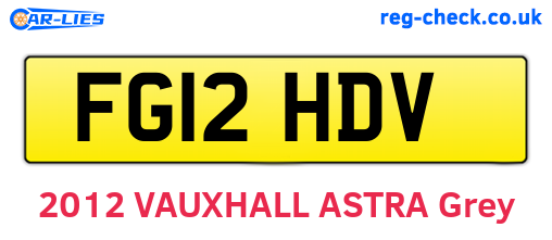 FG12HDV are the vehicle registration plates.