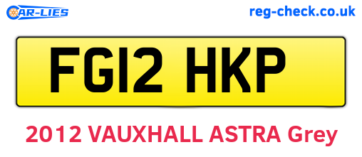 FG12HKP are the vehicle registration plates.