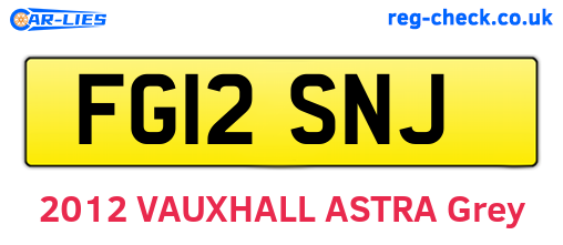 FG12SNJ are the vehicle registration plates.