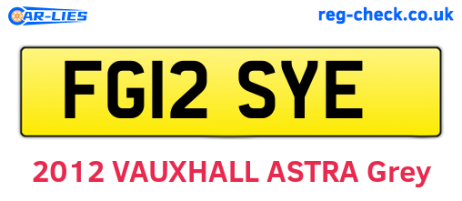 FG12SYE are the vehicle registration plates.