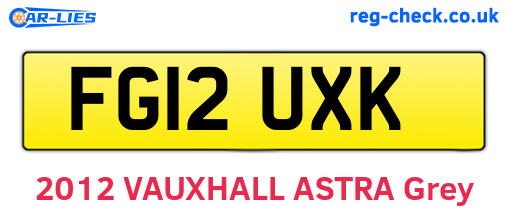 FG12UXK are the vehicle registration plates.