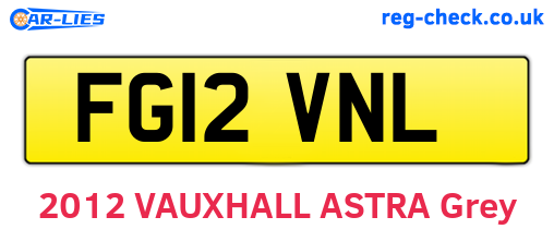 FG12VNL are the vehicle registration plates.