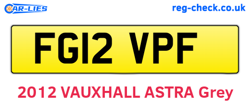 FG12VPF are the vehicle registration plates.