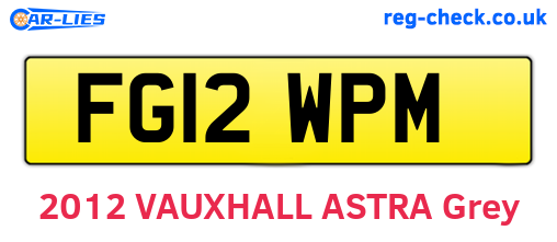 FG12WPM are the vehicle registration plates.