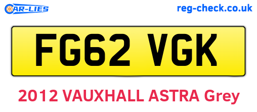 FG62VGK are the vehicle registration plates.