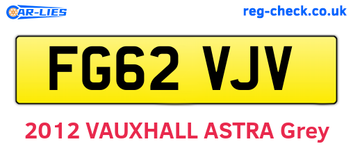 FG62VJV are the vehicle registration plates.